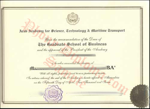 Arab Academy For Science Egypt Fake Diploma Sample From Phonydiploma